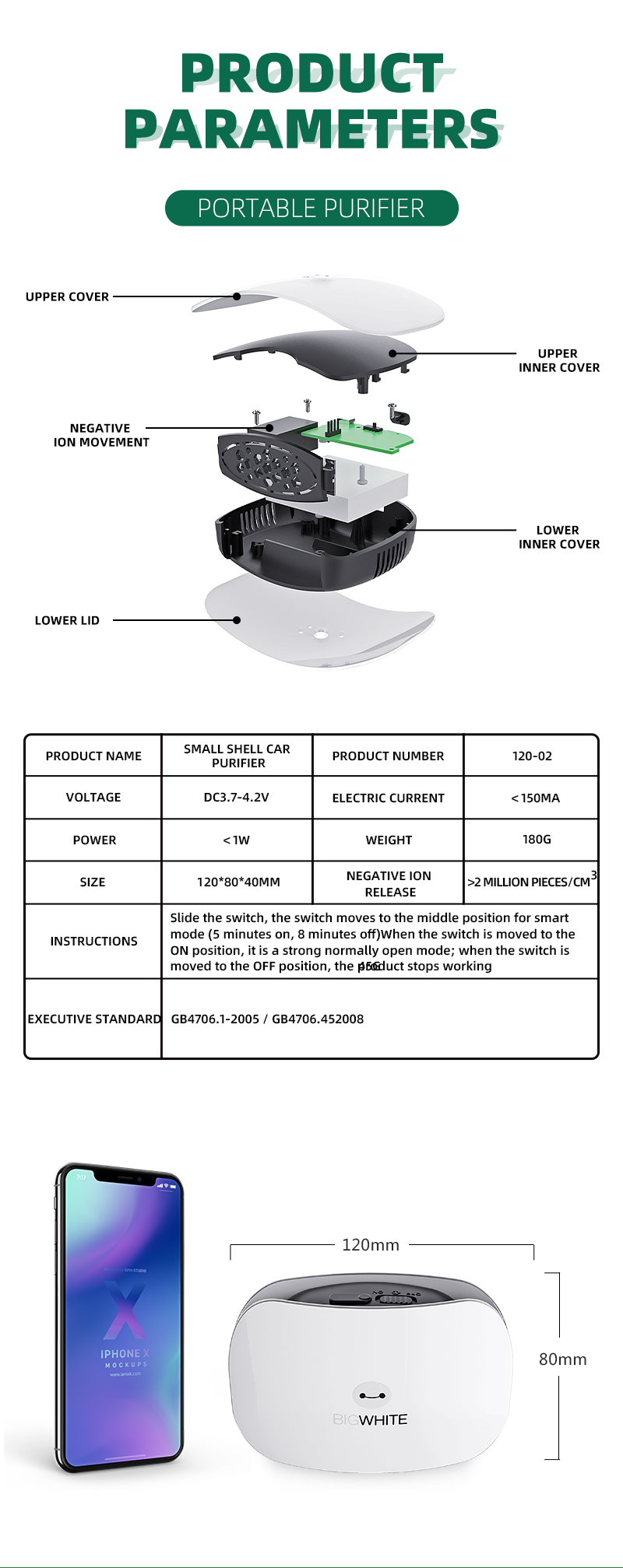 120-2 Air Purifier for Car