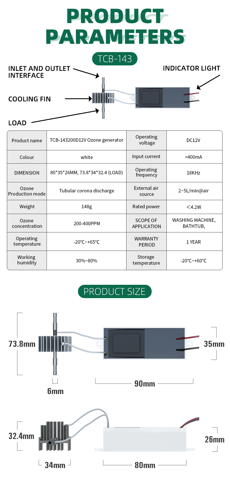 TCB-143 Ozone Generator
