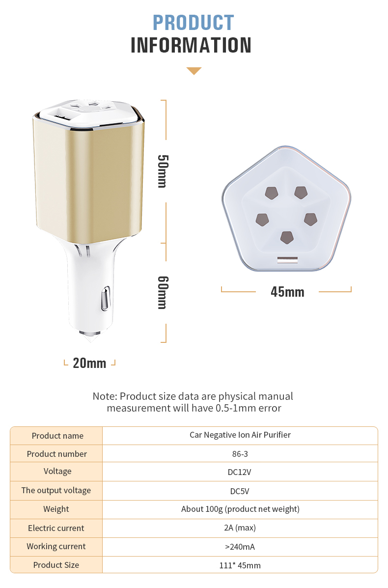 86-3 Air Purifier for Car