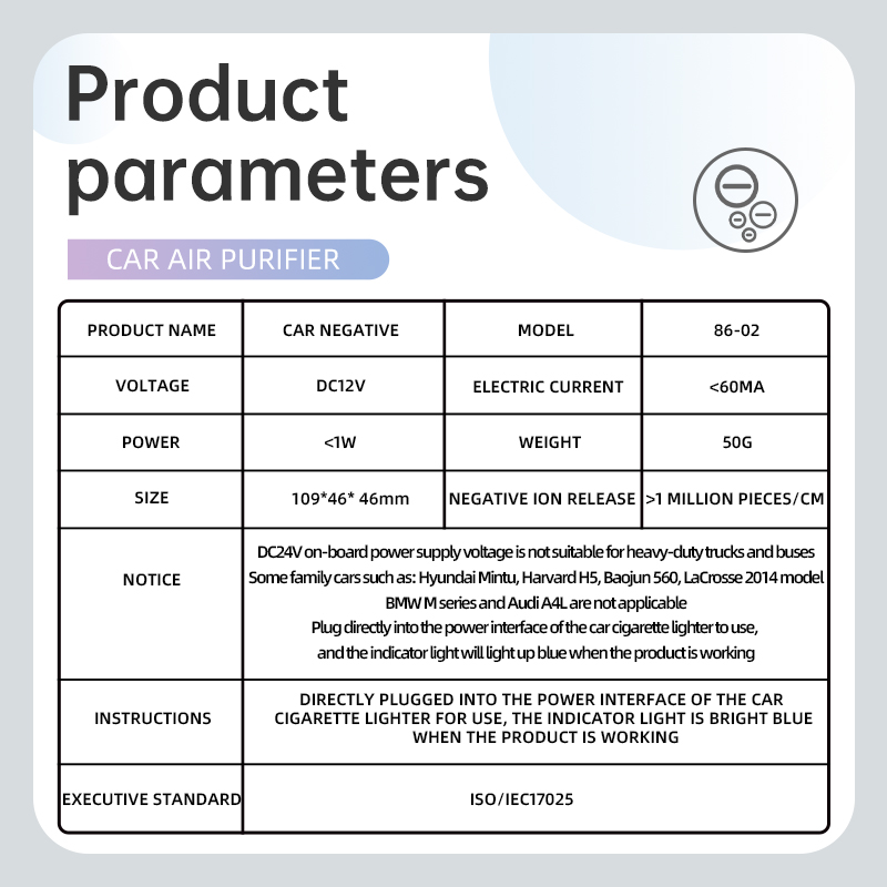 86-2 Air Purifier for Car