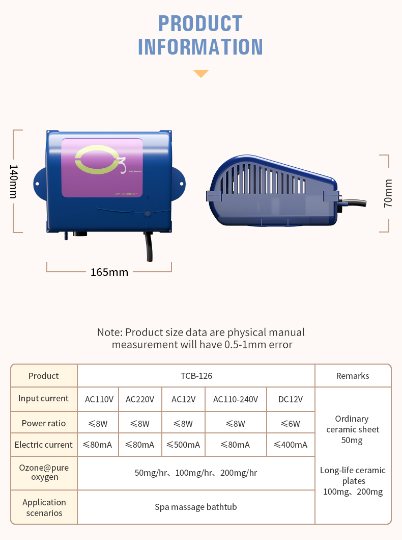 TCB-126 Spa Ozone generator