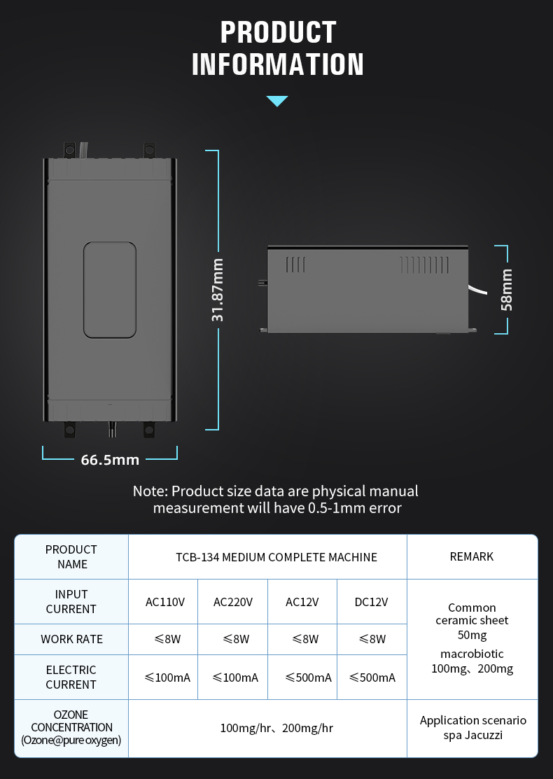 TCB-134 Spa Ozone Generator